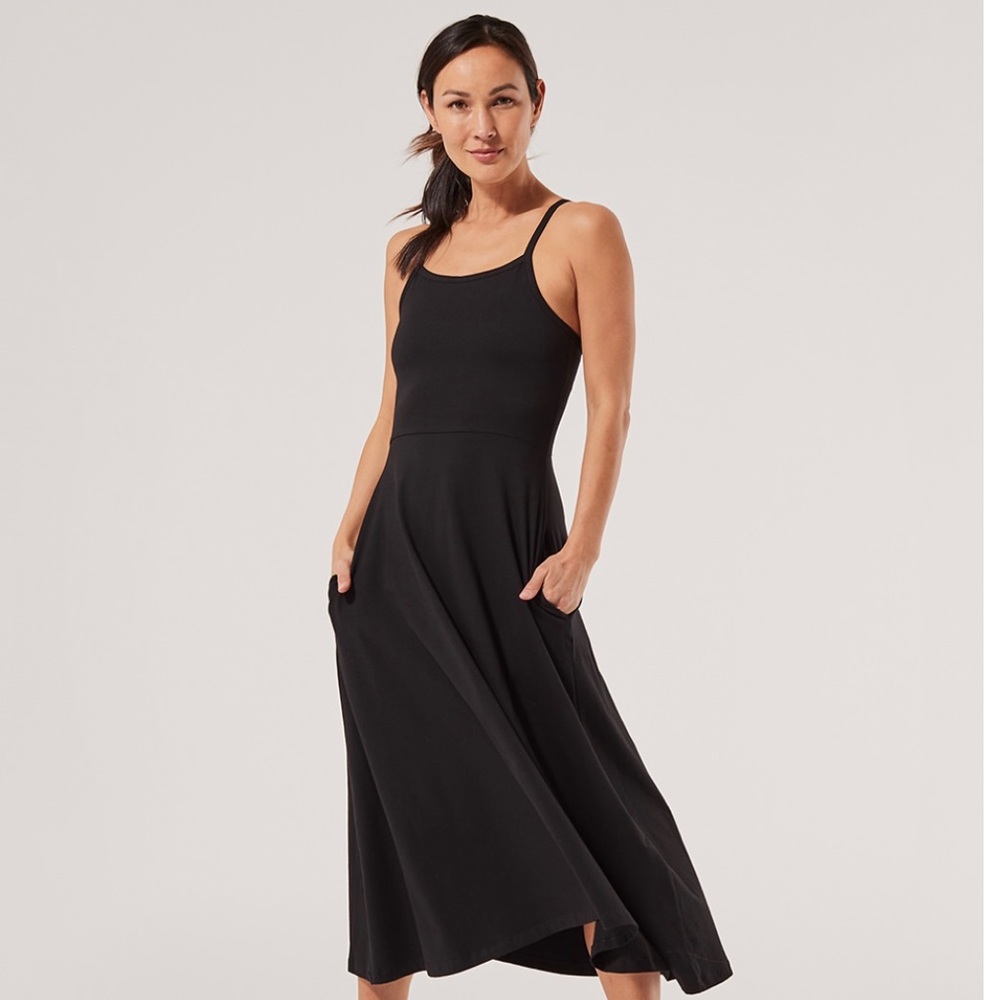 Pact Organic Cotton Midi Dress - Black - XS - Brand New! Summer Dress!